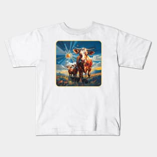 Fancy Cows Painting Kids T-Shirt